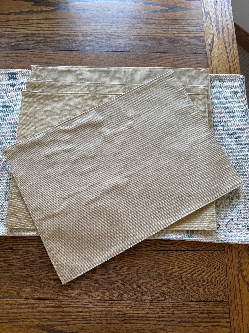 Neutral Tan Textured Placemat Set of Four- Home Accents